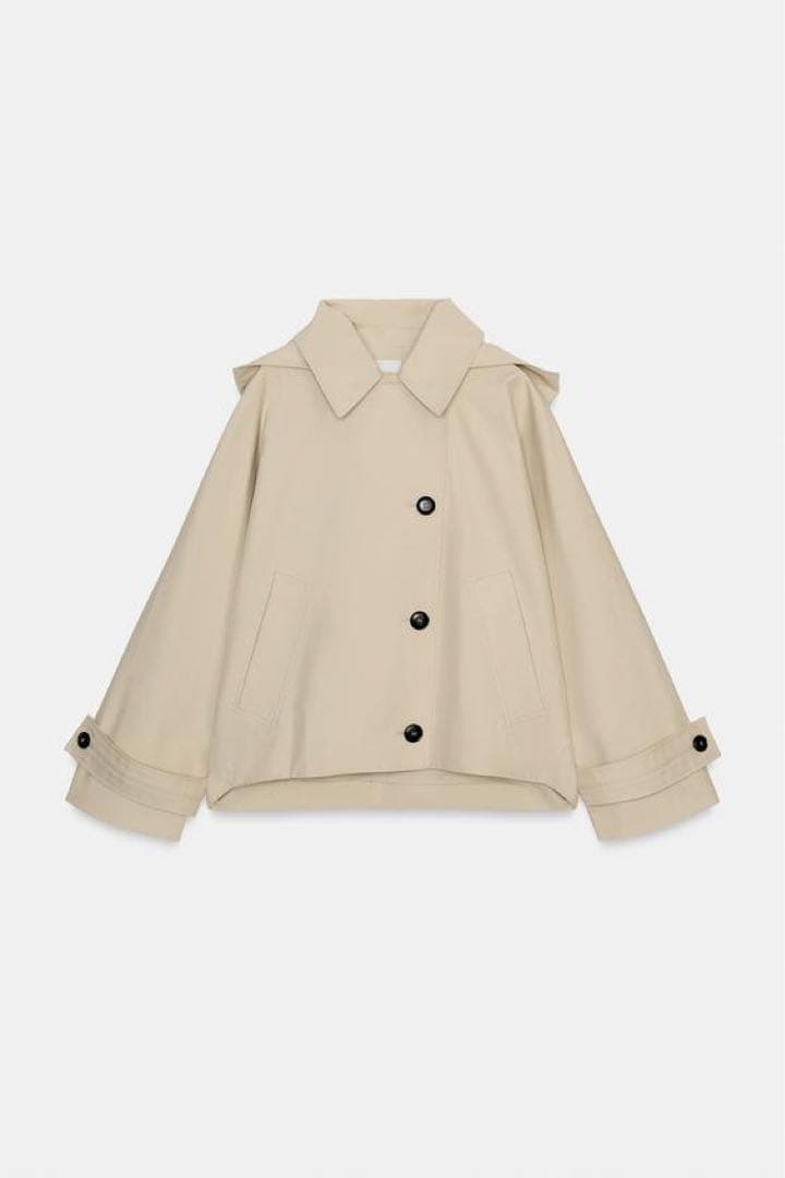 完売品 ZARA 撥水加工入りショートトレンチコート Sサイズ新品タグ付き