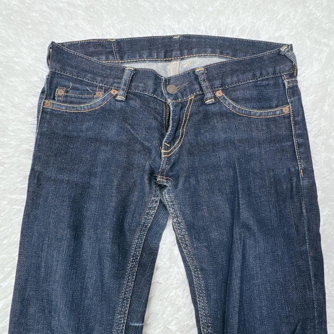 EVISU 初期 日本製 白カモメ スキニーデニム W26相当 濃紺