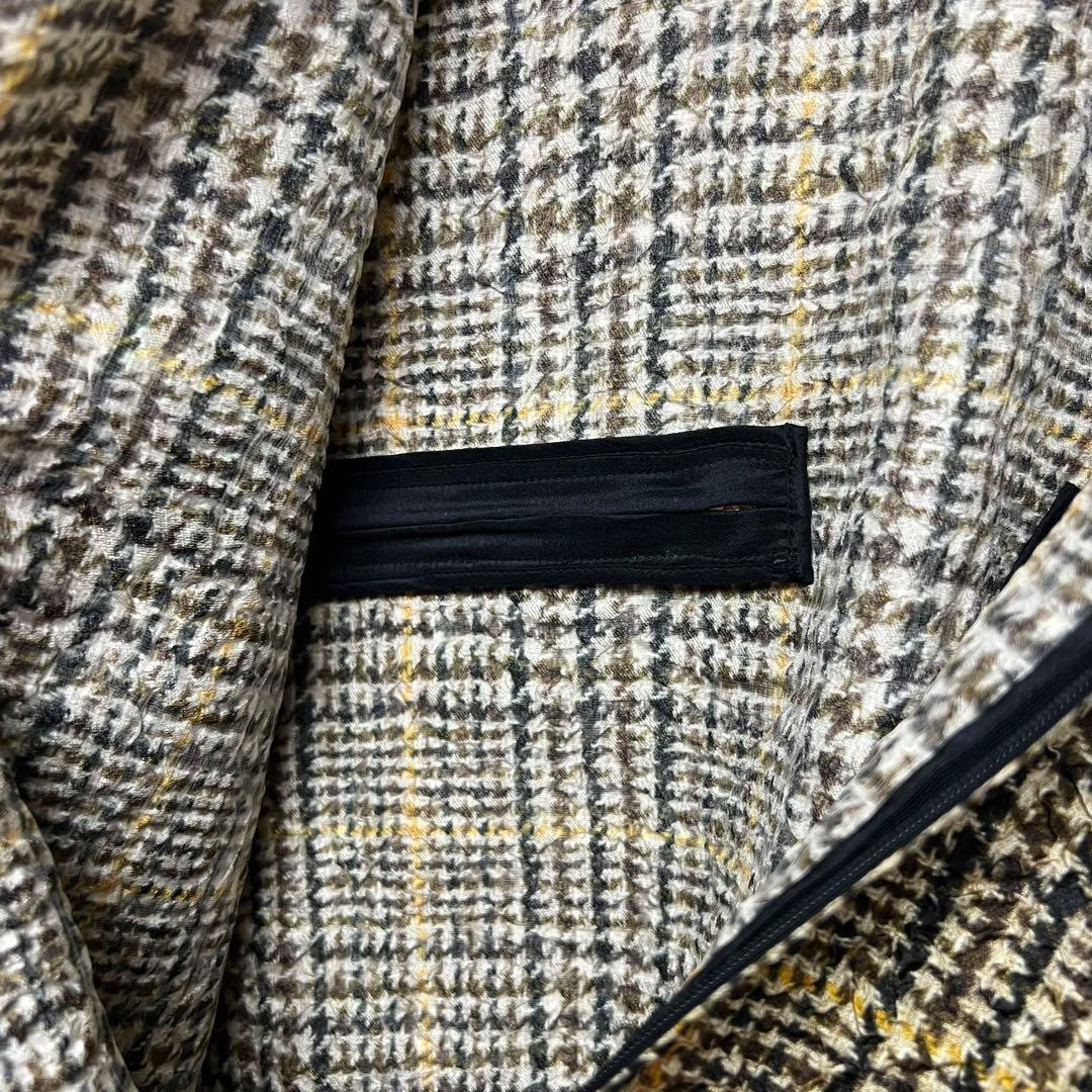 CELINE セリーヌ フィービー期 シワ加工 シルクワンピース チェック 38