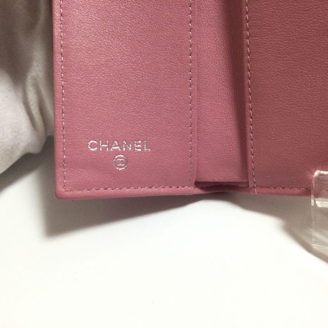 希少★シャネル マトラッセ ココスター ラムスキン　ウォレット 三つ折り財布
