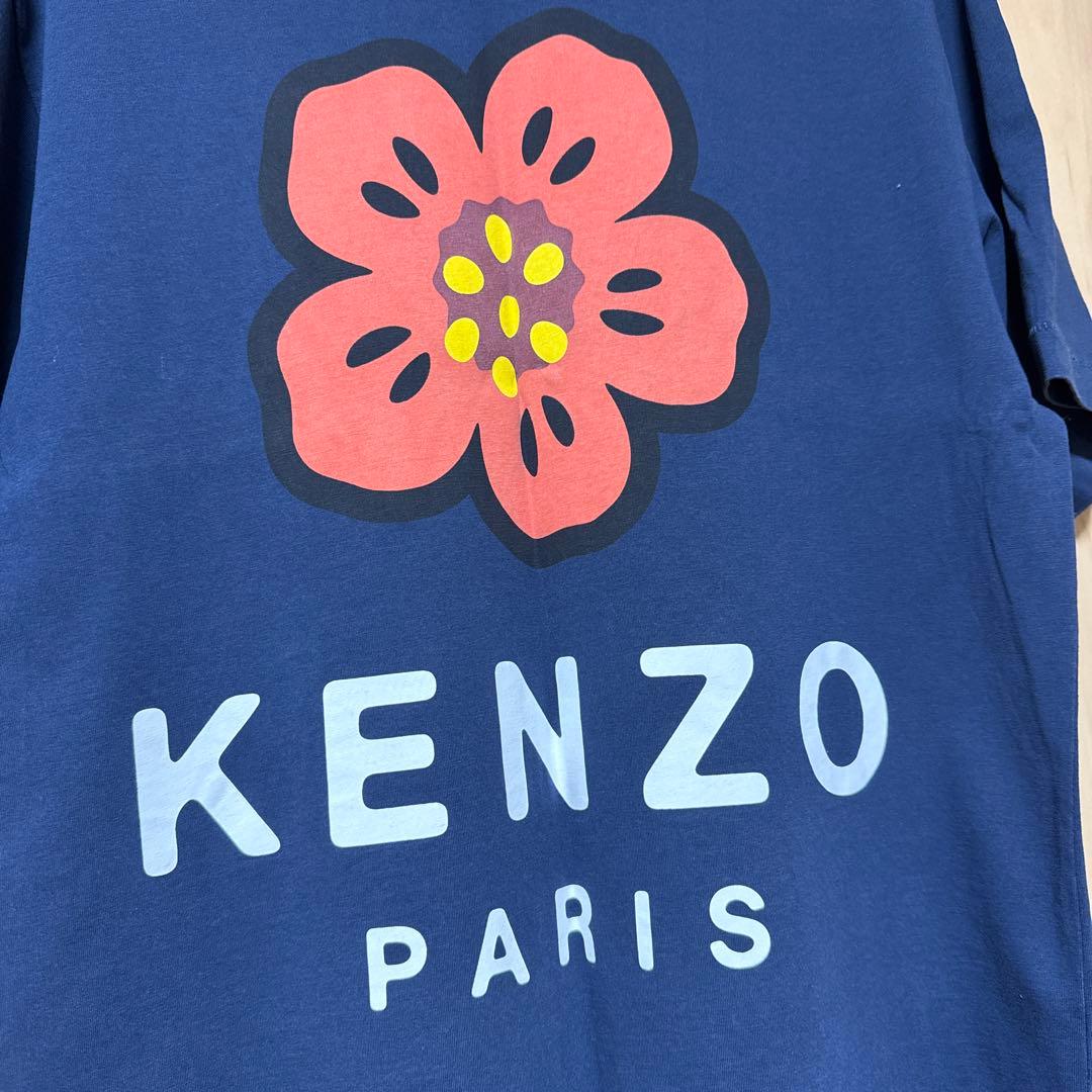 KENZOケンゾー花柄プリントTシャツMネイビー