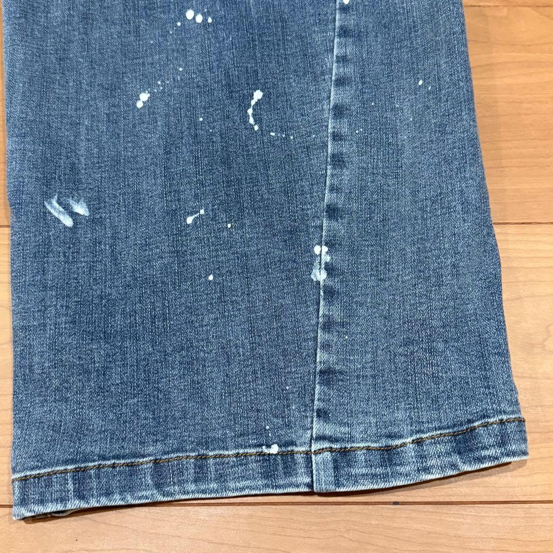 【ayane】ペイント加工バレルレッグパンツ 36サイズ　ブリーチ