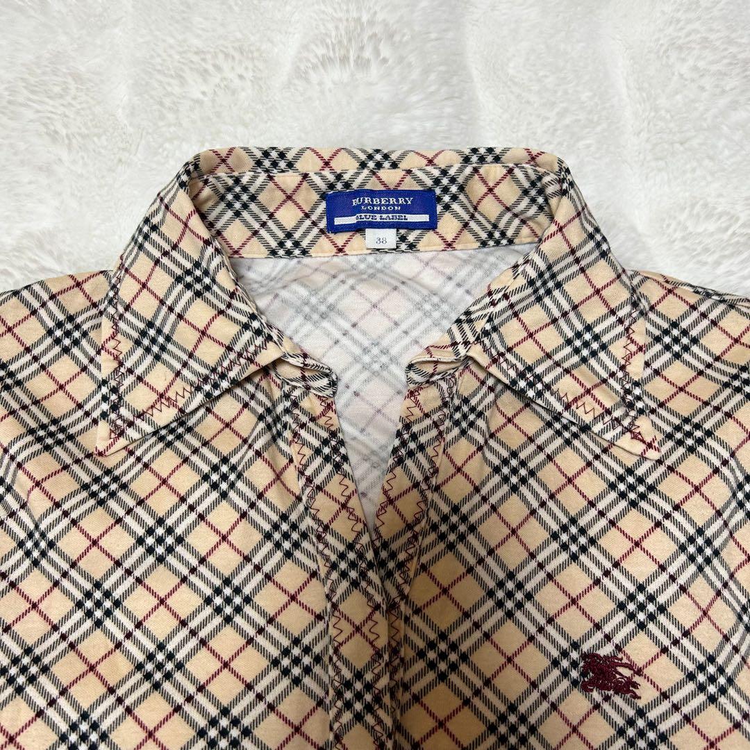 BURBERRY バーバリーブルーレーベル ノバチェック 半袖 シャツ 38