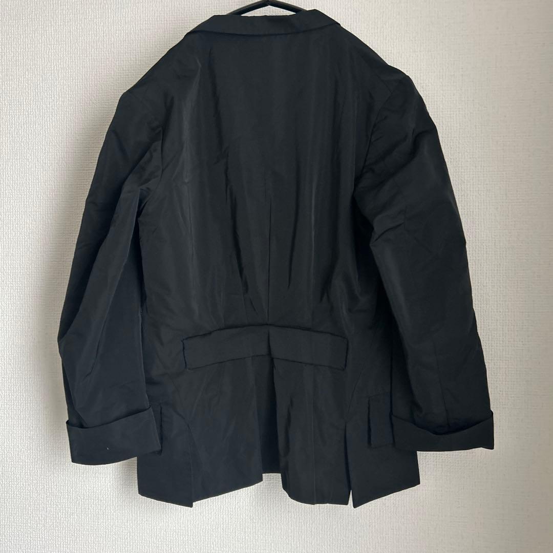 JIL SANDER　ポリ＆シルク テーラード ジャケット　黒　光沢　イタリア製