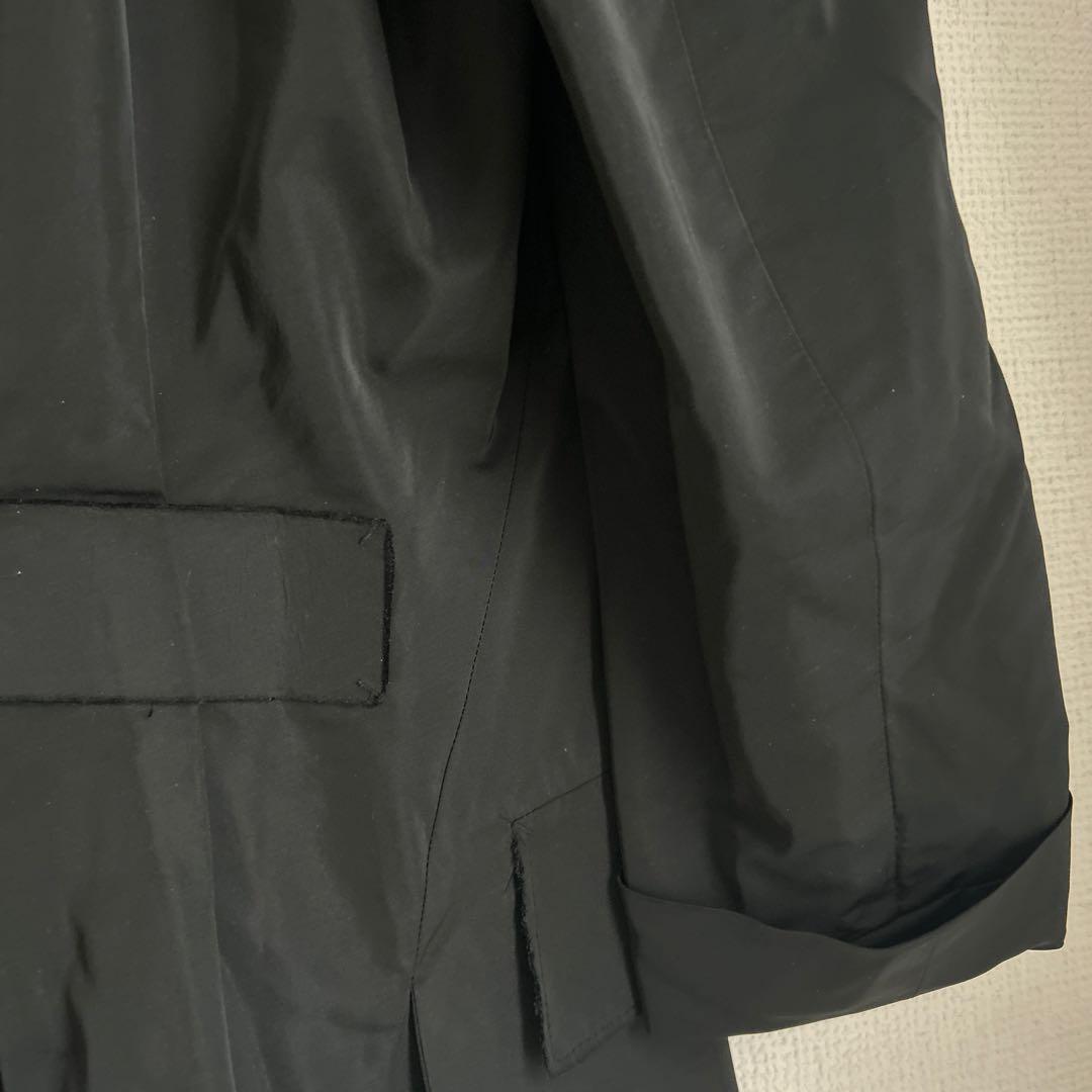 JIL SANDER　ポリ＆シルク テーラード ジャケット　黒　光沢　イタリア製