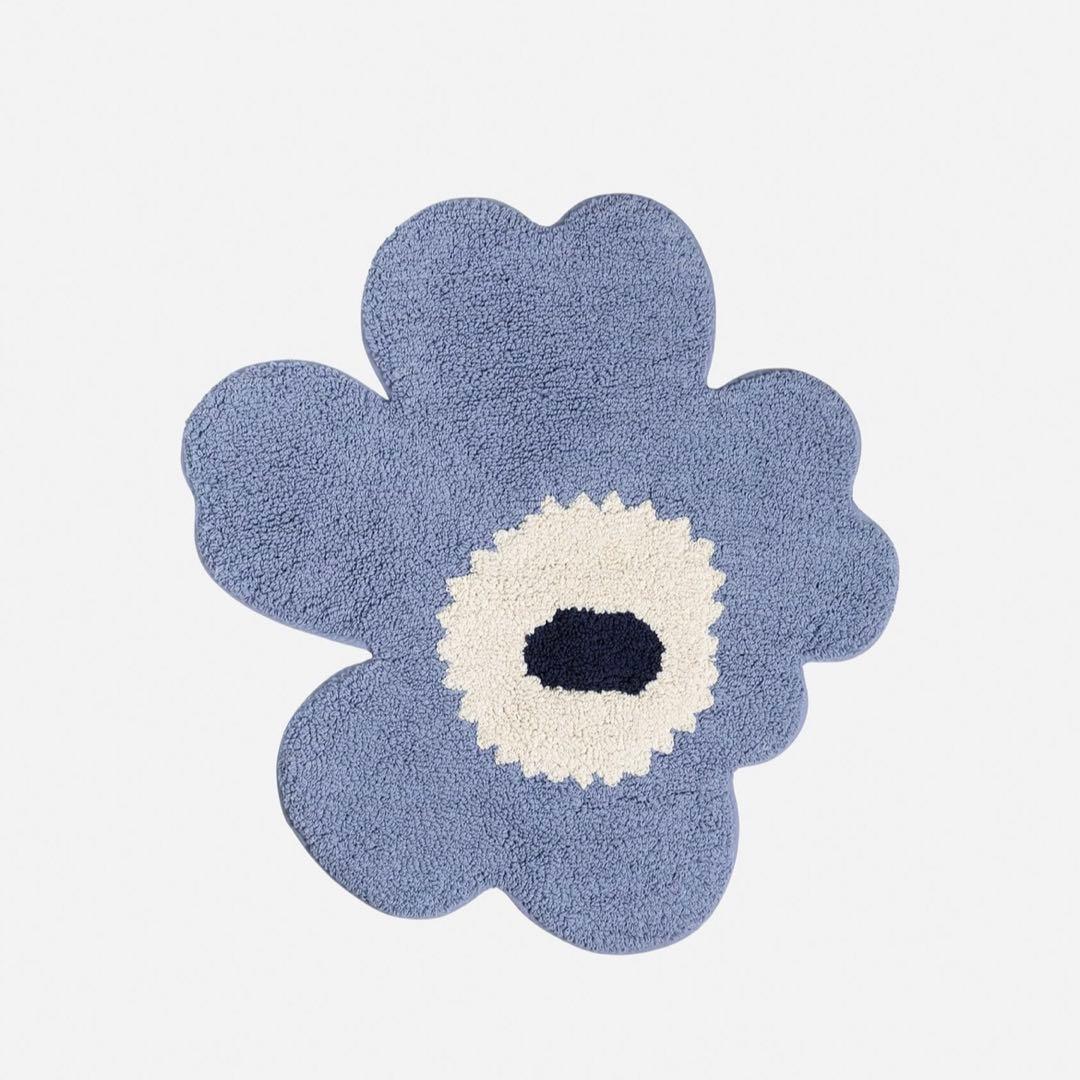 新品 marimekko Unikko バスマット ウニッコ ライトブルー