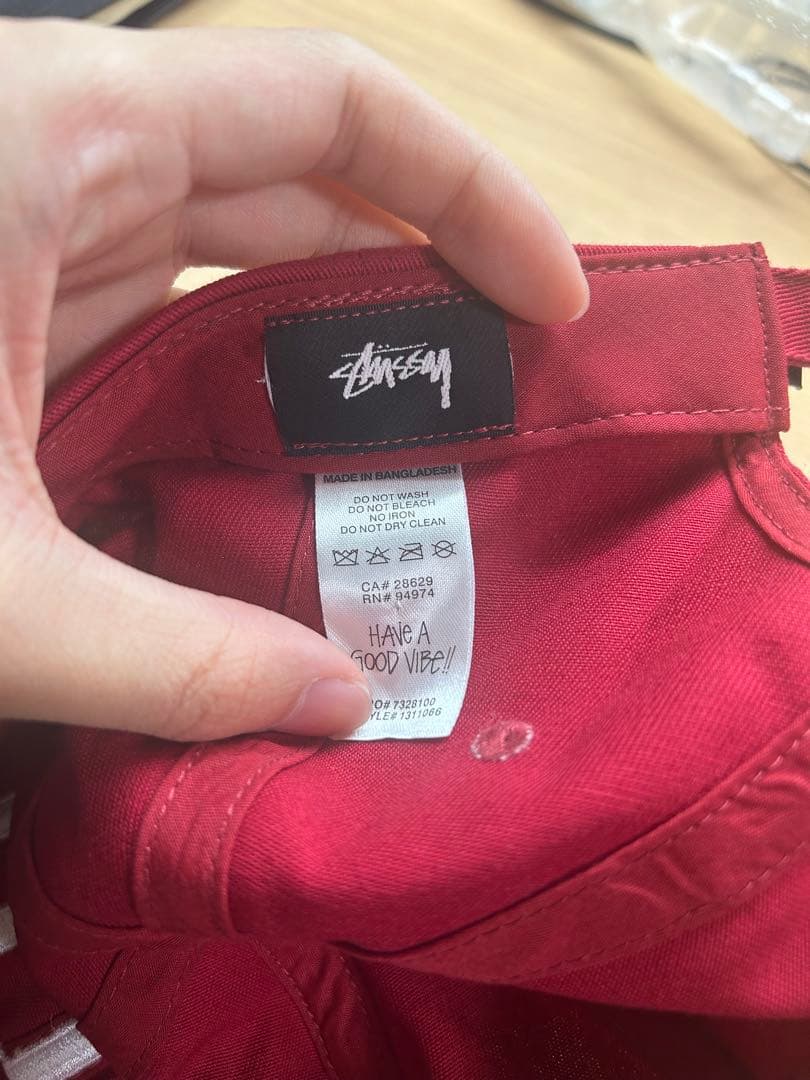 Stussy STU刺繍 赤キャップ