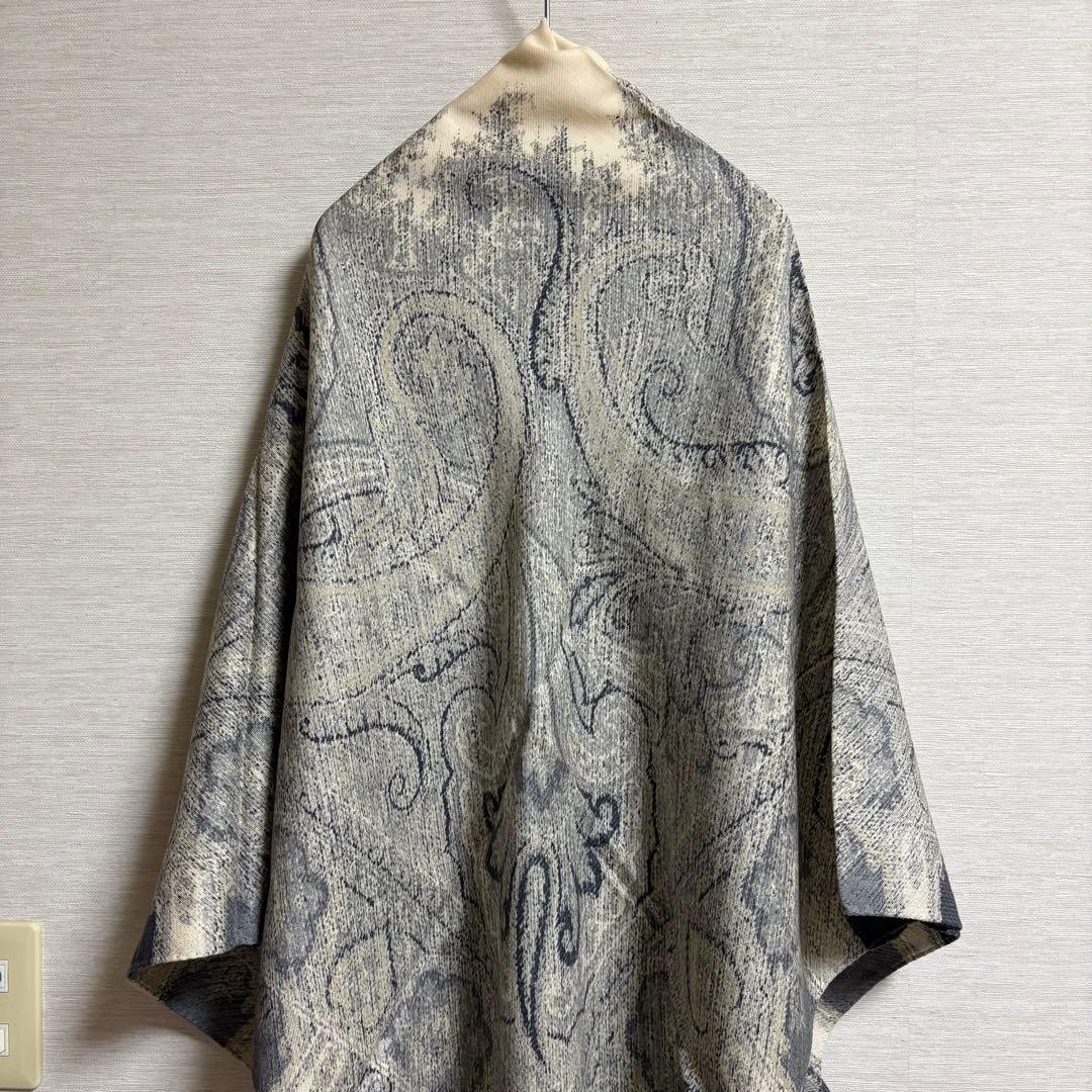 エトロ ETRO 大判 ストール 正方形 ペイズリー ウール シルク