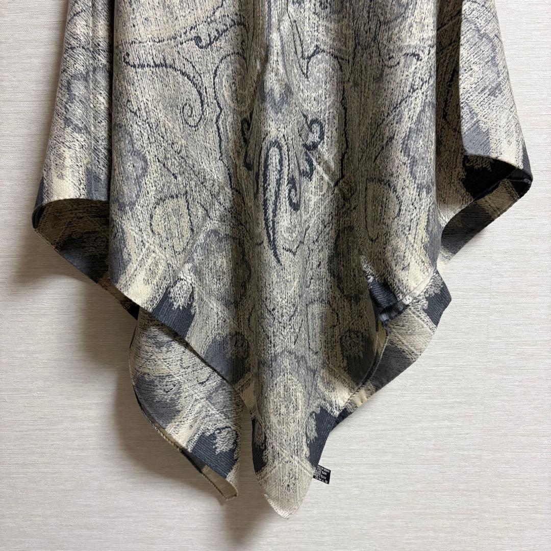 エトロ ETRO 大判 ストール 正方形 ペイズリー ウール シルク
