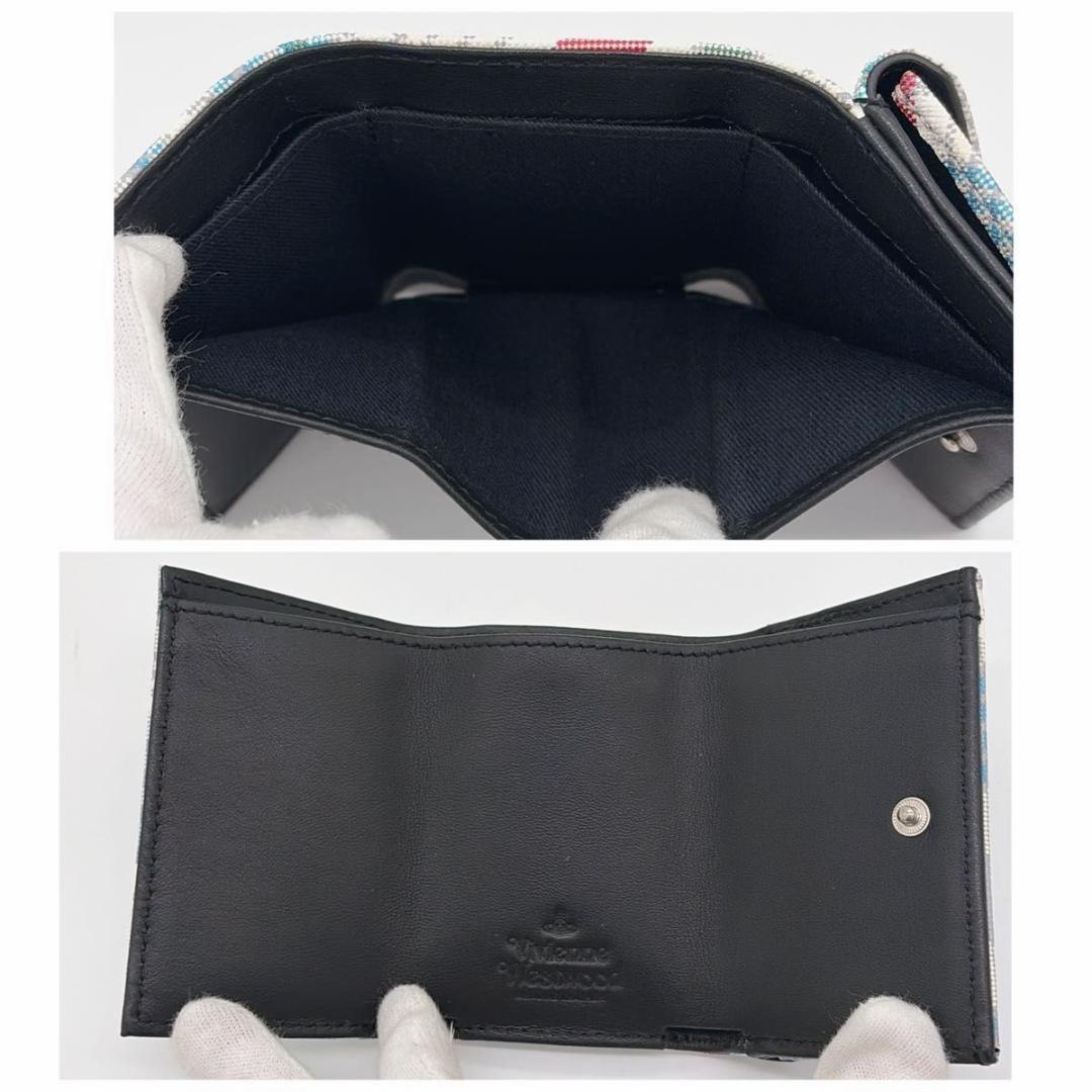未使用級 ヴィヴィアンウエストウッド 三つ折り財布 オーブ タータン ミニ財布