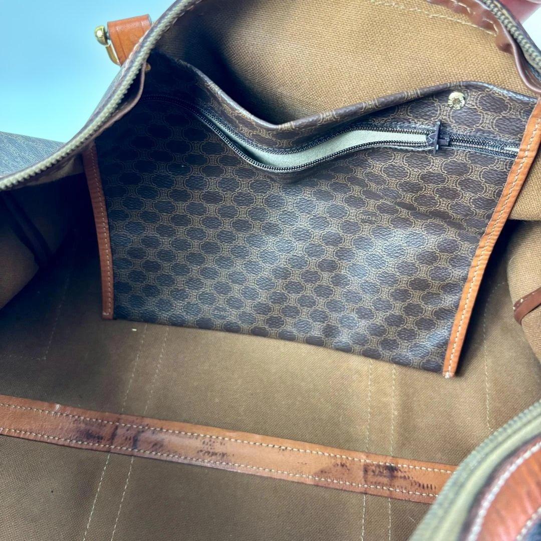 Celine ハニカムパターン レザー ボストンバッグ