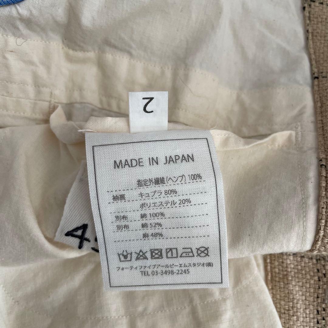 美品✨45R リネンヘンプ　ウィンドウペン　チェックテーラードジャケット　R刺繍