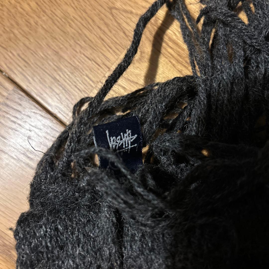 STUSSY ダークグレー マフラー ウール混紡