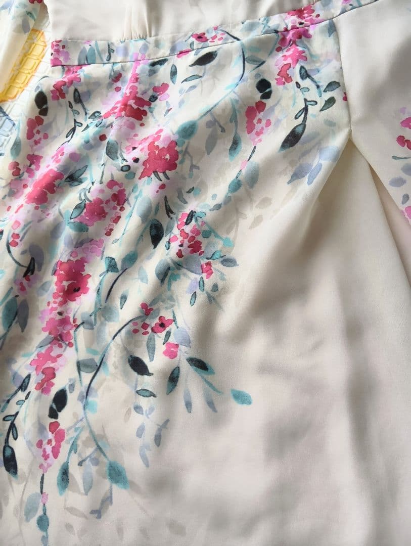 【未使用タグ付】SunaUna　スーナウーナ　花柄シフォンワンピース　М