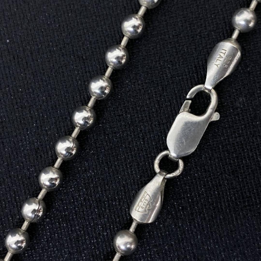 SAAD シルバー 925 4mm ボール チェーン ネックレス 51cm