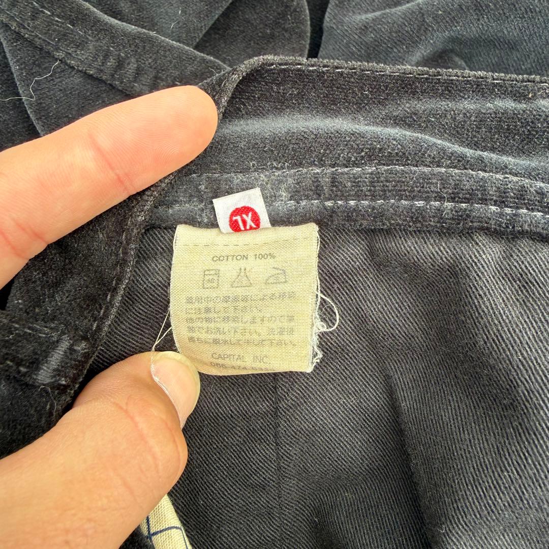 90~00s kapital ベルベットフレアパンツ　ブラックベロア　ドメブラ