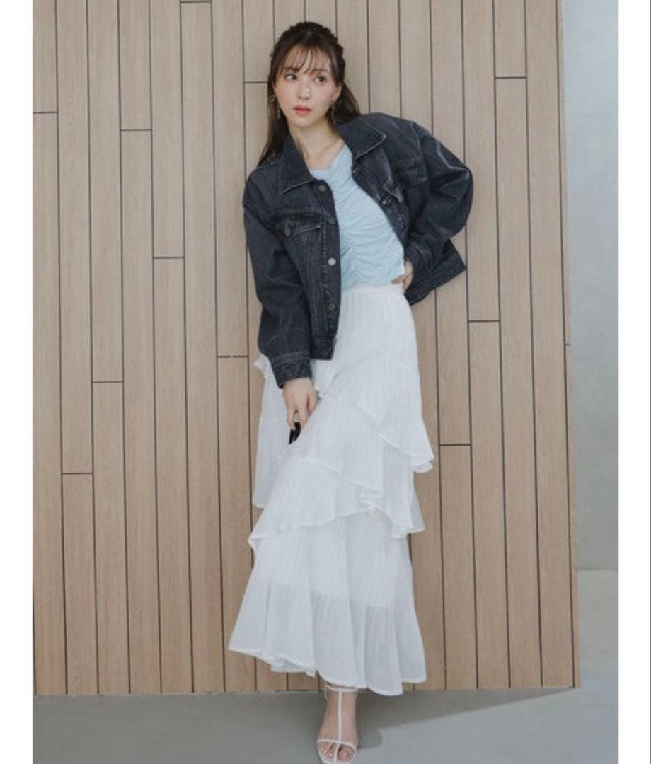 snidel Sustainableプリーツティアードスカート