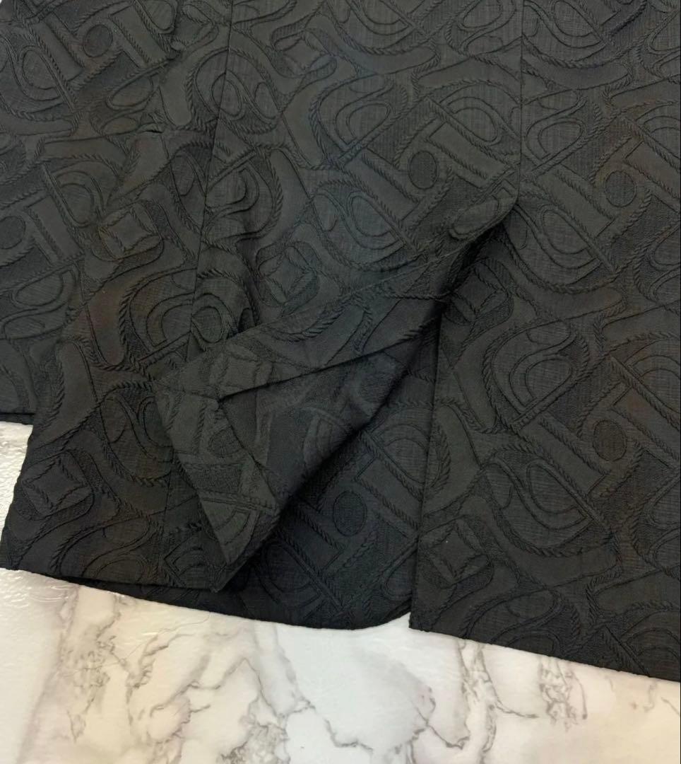 HERMES 刺繍 シルク テーラードジャケット 44 Sサイズ ランウェイ