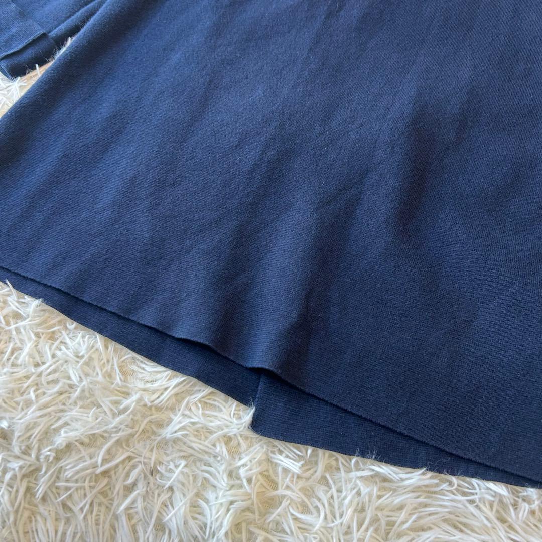 umii908 45rpm ミラノリブニットダブルコート　コットン　ネイビー　M