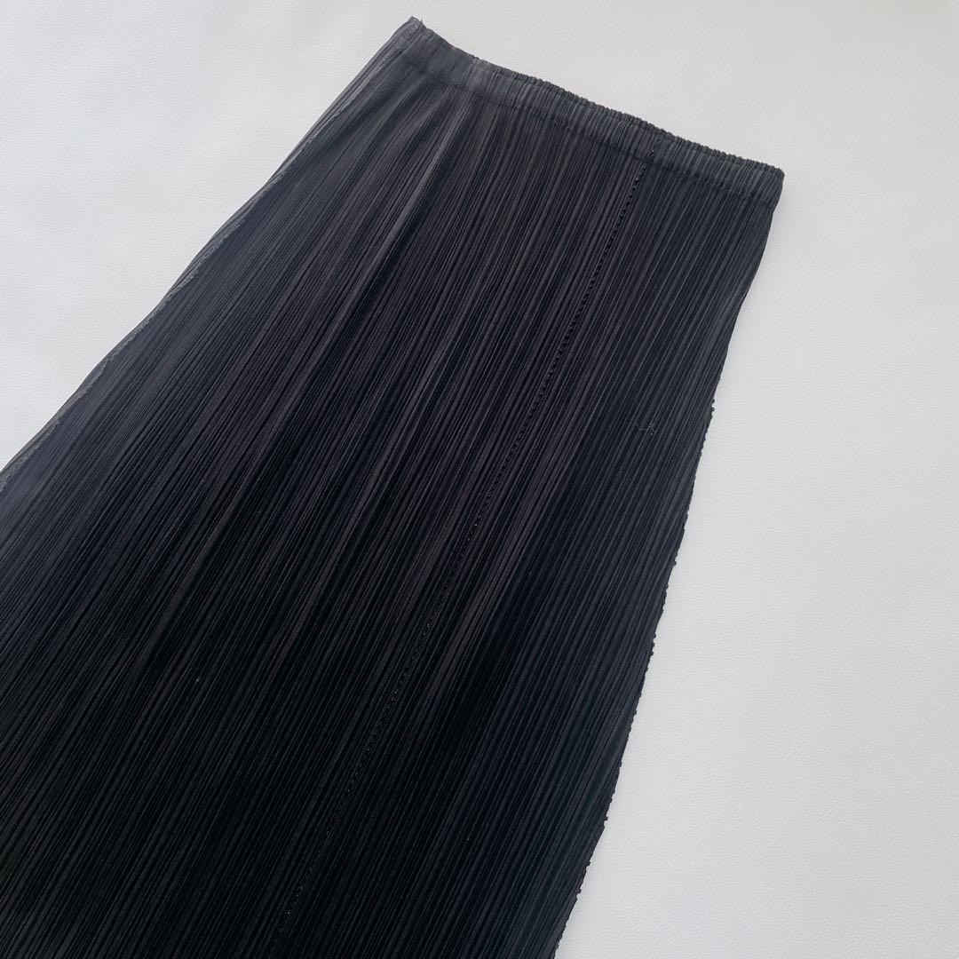 美品✨PLEATS PLEASE プリーツプリーズ フレアスカート　ロング　黒