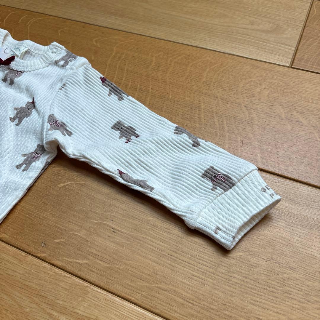 【新品未使用】ジェラートピケ ベビーパジャマ 80-90 テディベア 上下セット