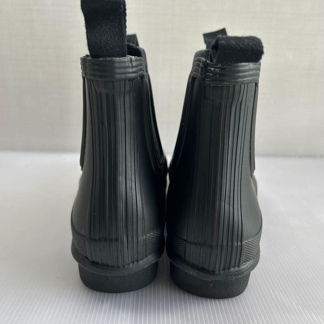 美品 HUNTER ハンター レインブーツ ショートブーツ 黒 24 サイドゴア