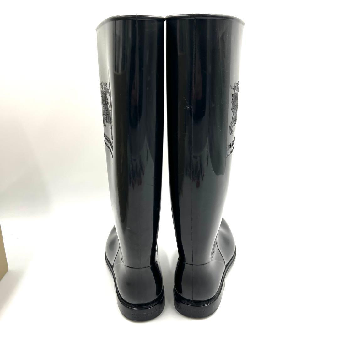 【美品】Burberry バーバリー レインブーツ 約23cm ブラック