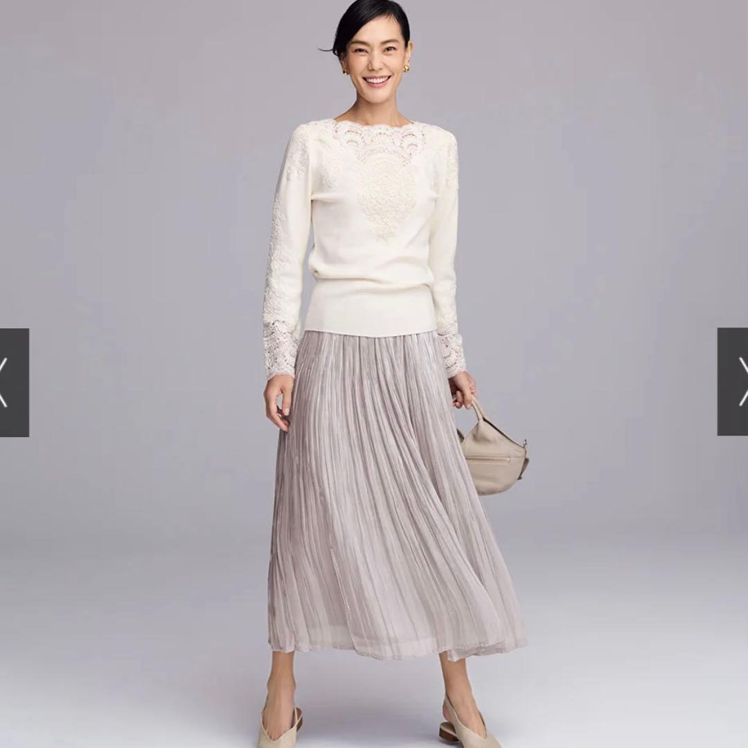 美品✨ DAMA Collection シフォンプリーツ　ロングスカート　3L〜