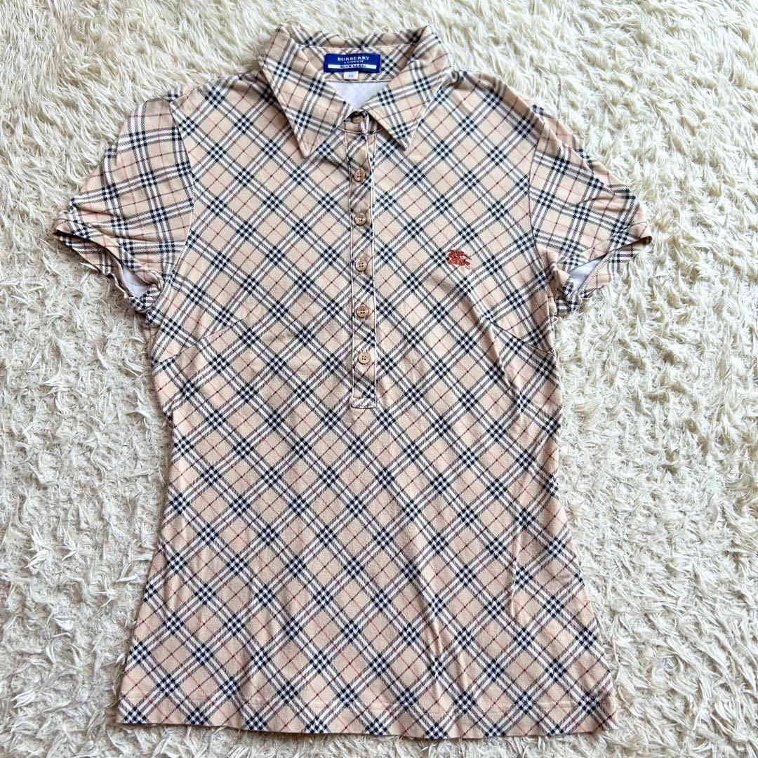 希少✨️BURBERRY ノバチェック ホースロゴ Y2K ポロシャツ 38 M