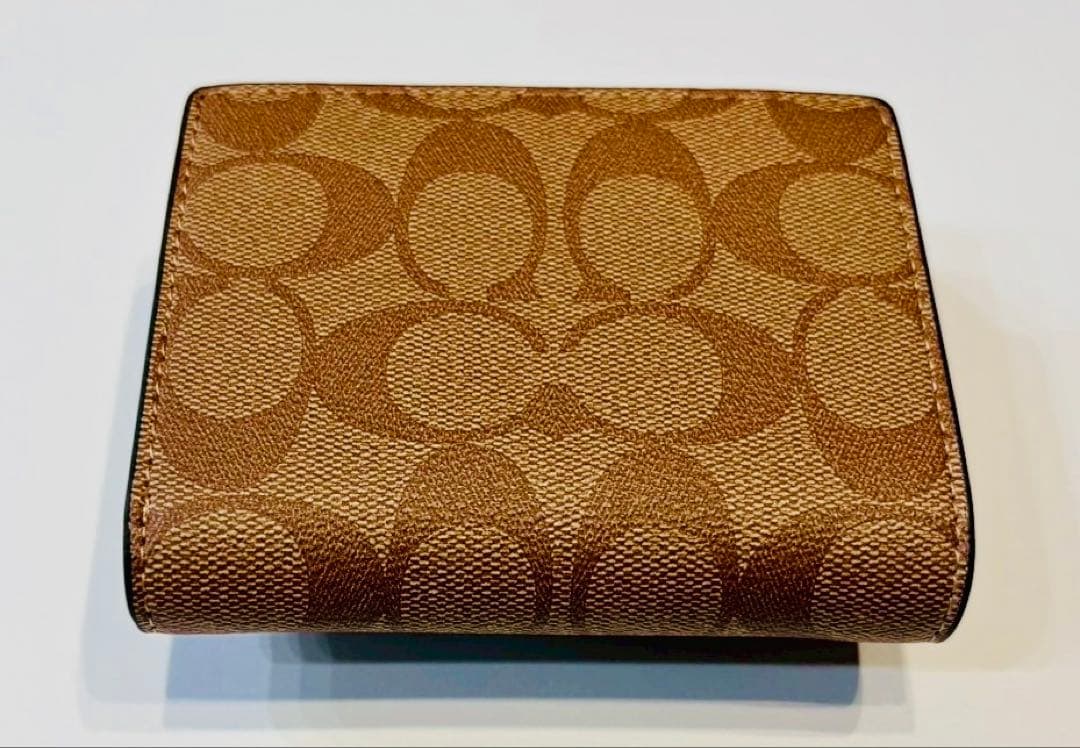 COACH コーチ　二つ折り財布 ブラウン/ホワイト