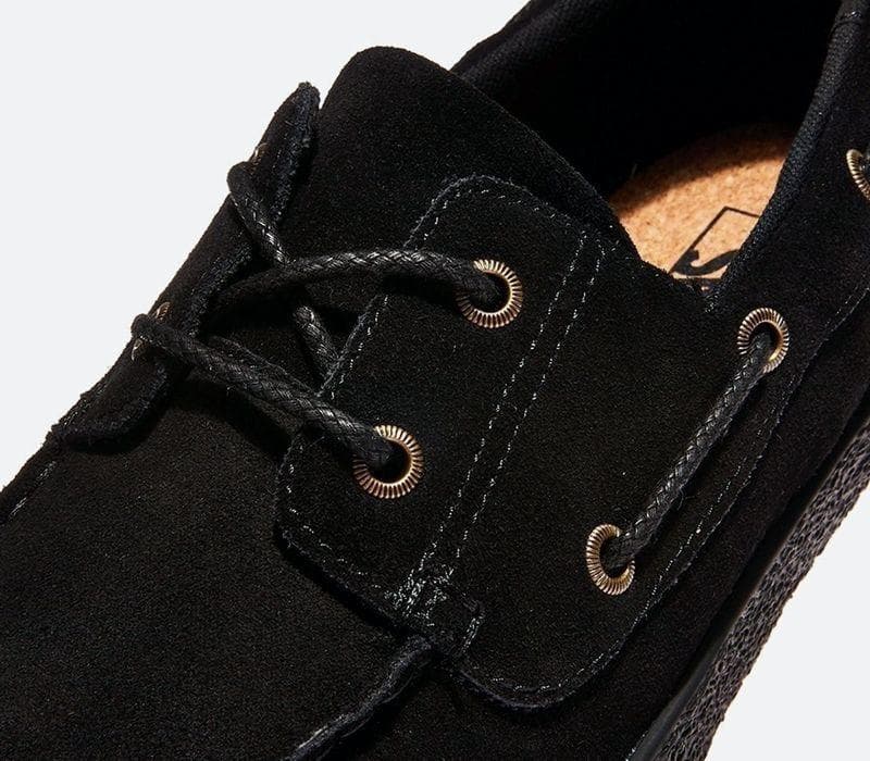 新品 バンズ クーカ スエード モカシン デッキ スニーカー 黒 28.5 ①