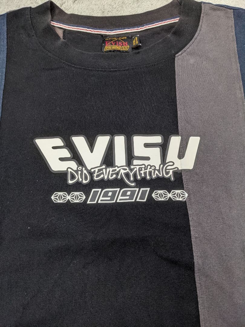 EVISU 　エヴィス　Ｔシャツ　カモメ　黒　ドッキング　大黒　家紋　エビス