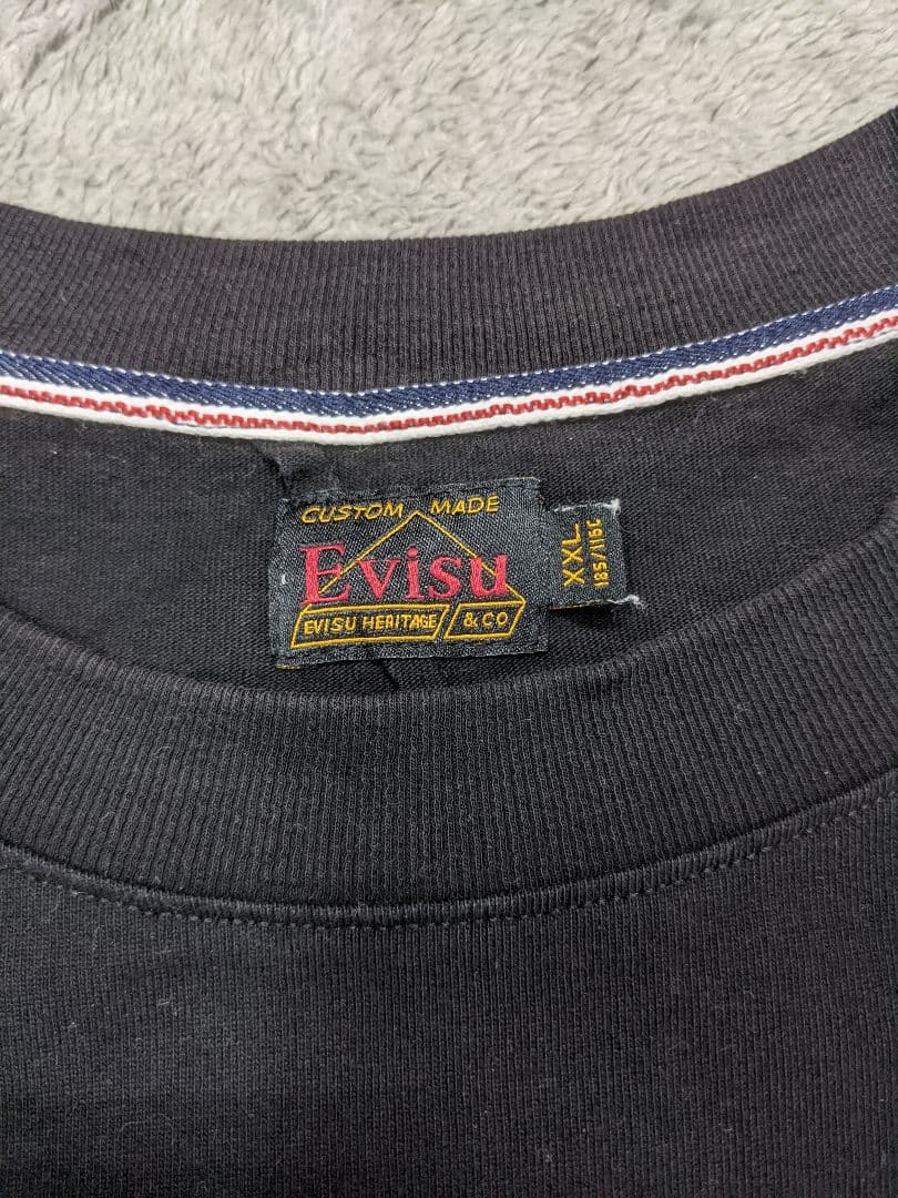 EVISU 　エヴィス　Ｔシャツ　カモメ　黒　ドッキング　大黒　家紋　エビス