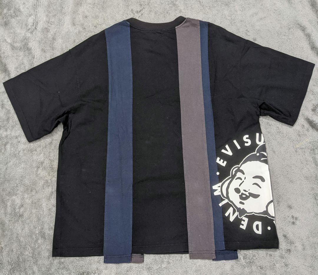 EVISU 　エヴィス　Ｔシャツ　カモメ　黒　ドッキング　大黒　家紋　エビス