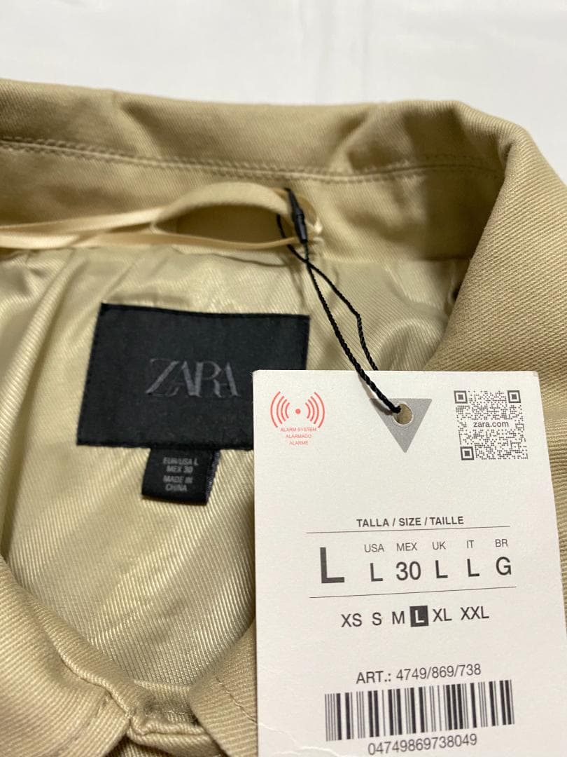 新品⭐ ZARA ショートバルーントレンチコート コムギ色 L