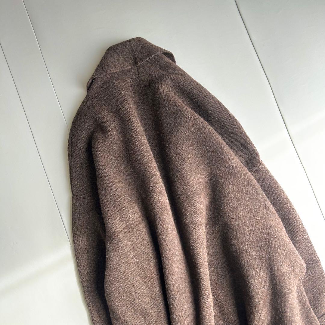 定価2.5万円 イエナ カシミヤ混 ニットガウンコート ブラウン IENA