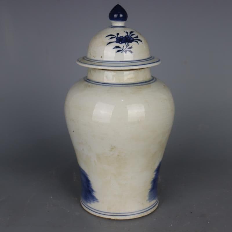 サバ花鳥紋将軍缶  景徳鎮 陶磁器 装飾品 現代工芸品 美術品 置物