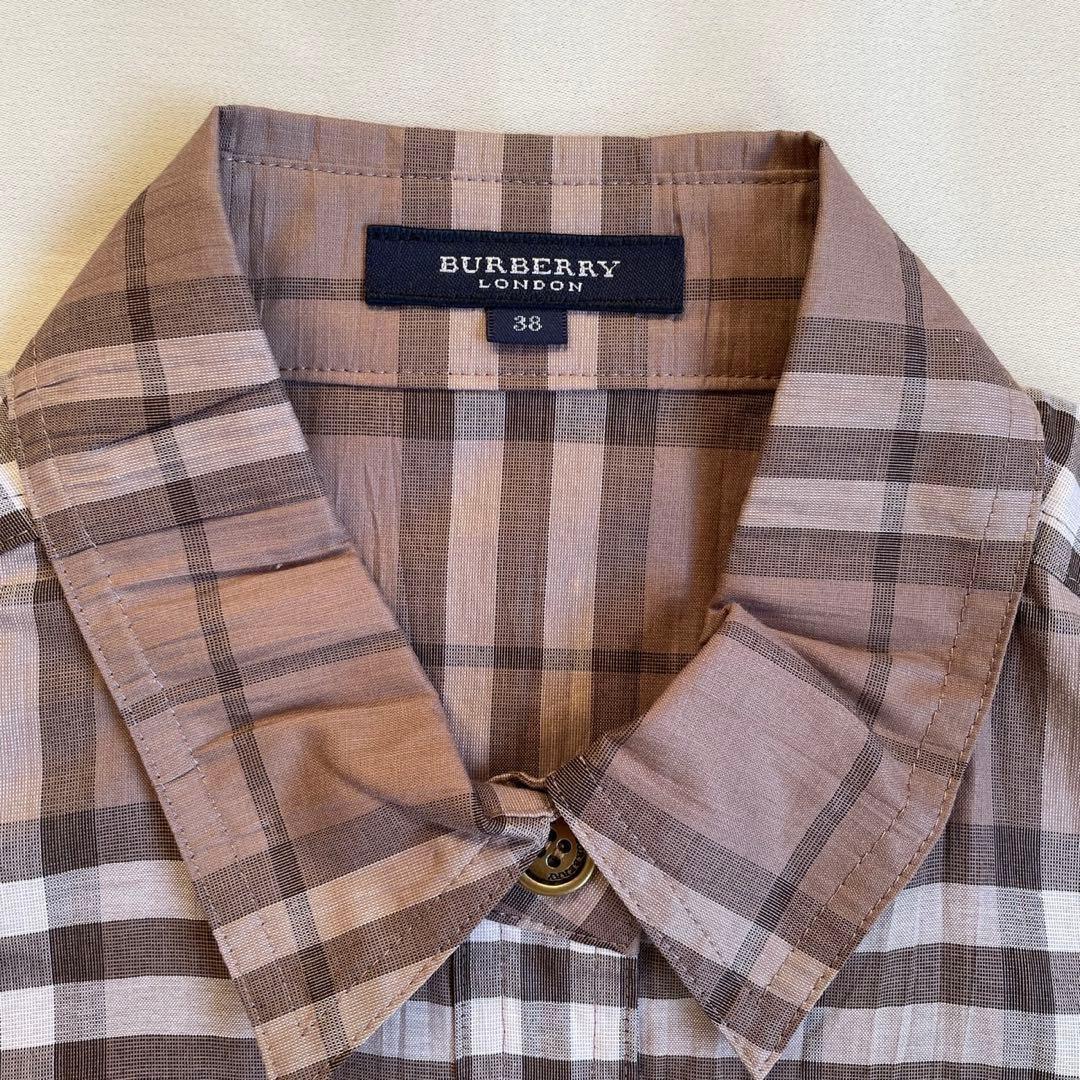BURBERRYLONDON　シャツワンピース ベルト ノバチェック 金ボタン