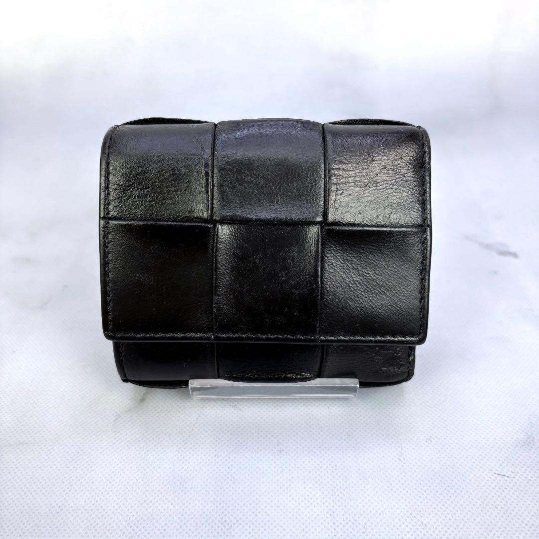 BOTTEGA VENETA 3つ折り財布 カセット ブラック
