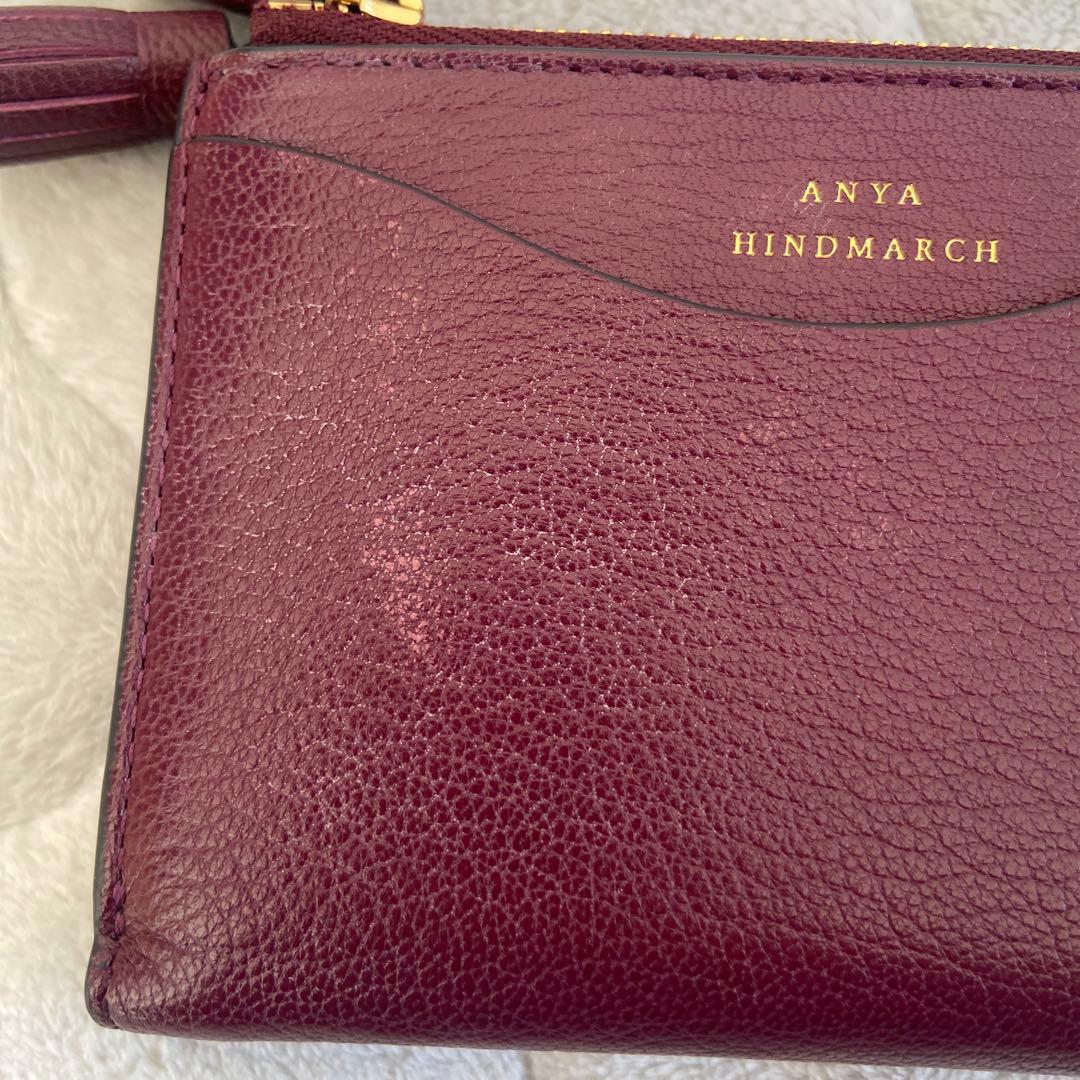 Anya Hindmarch（アニヤハインドマーチ） 二つ折り財布 ワインレッド