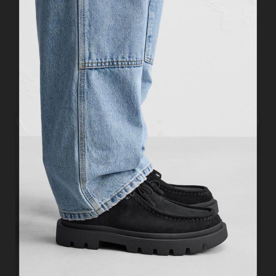新品！zara ザラ　レザーアンクルブーツ　厚底