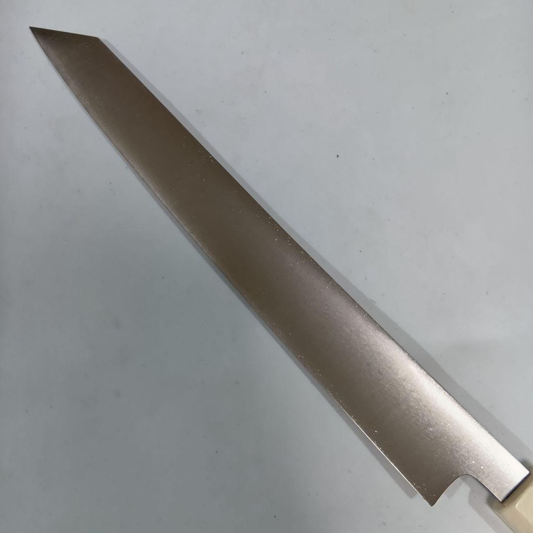 ステン本焼V金10号切付柳刃包丁27cm人工象牙八角柄