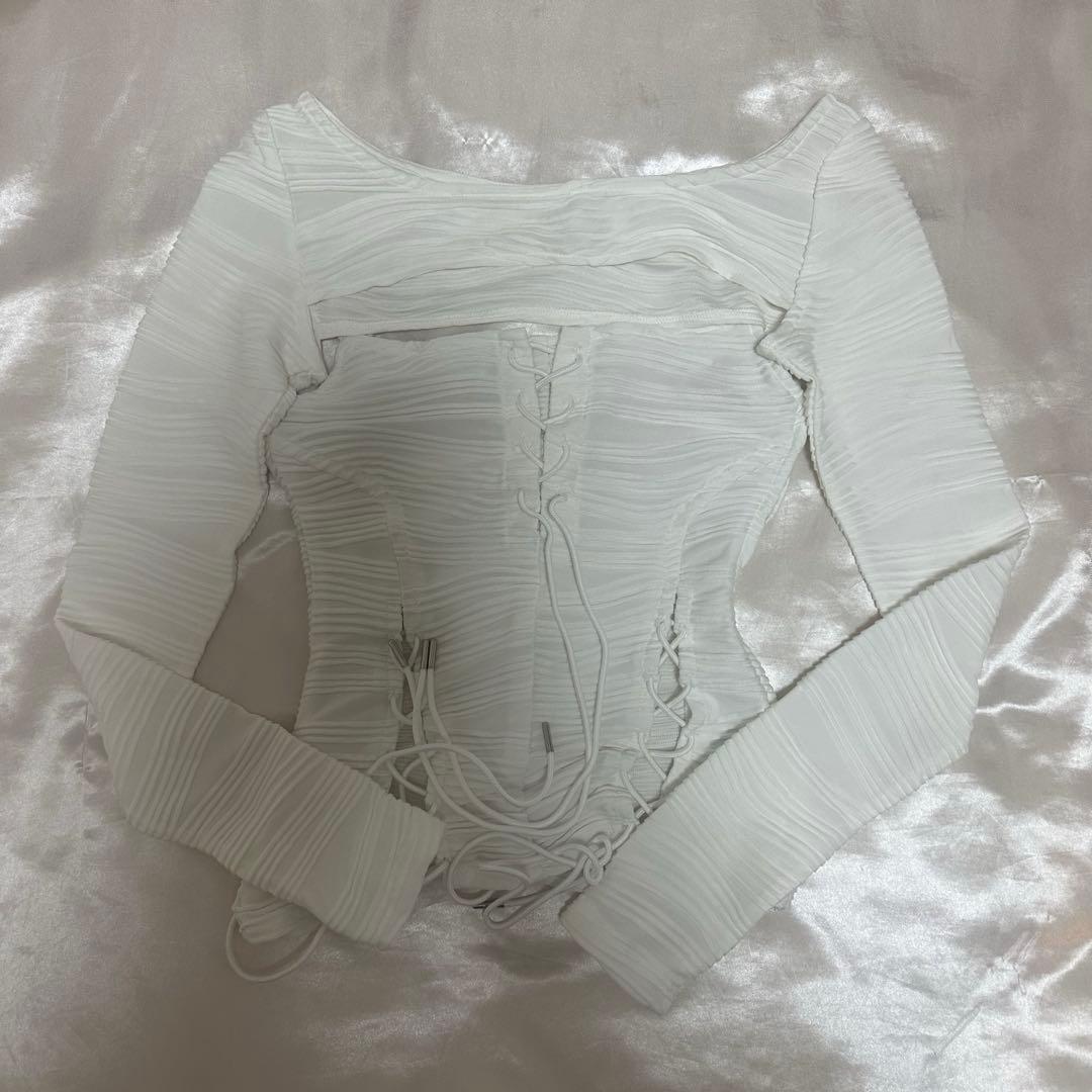 トップス meltthelady lace up layered corset White