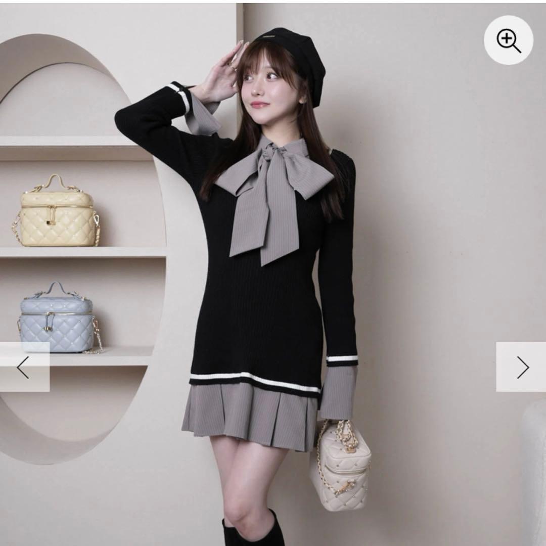 リップサービス lipservice シャツドッキングプリーツワンピース