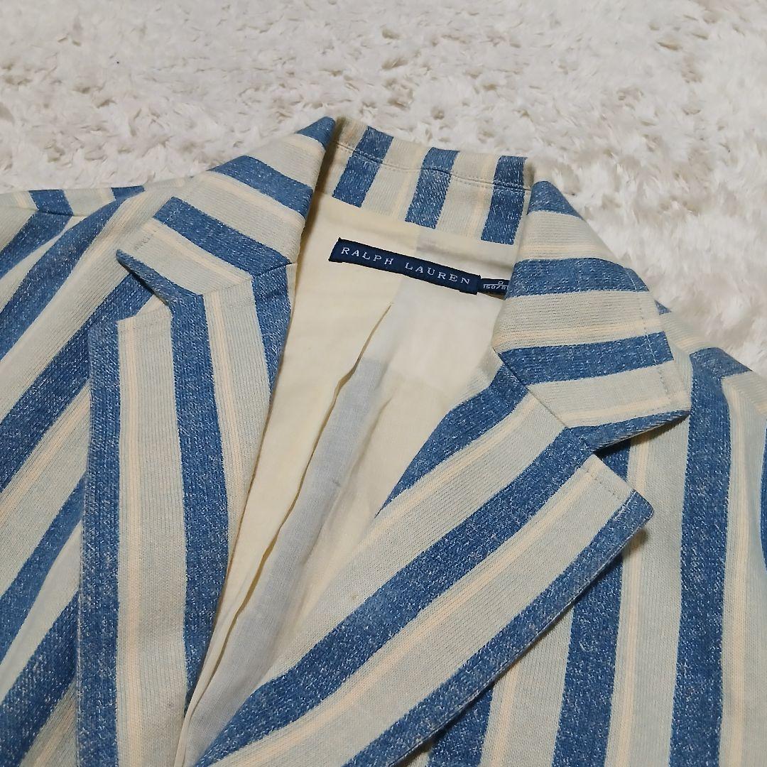 【極美品】RALPH LAUREN スウェットテーラードジャケット ストライプ