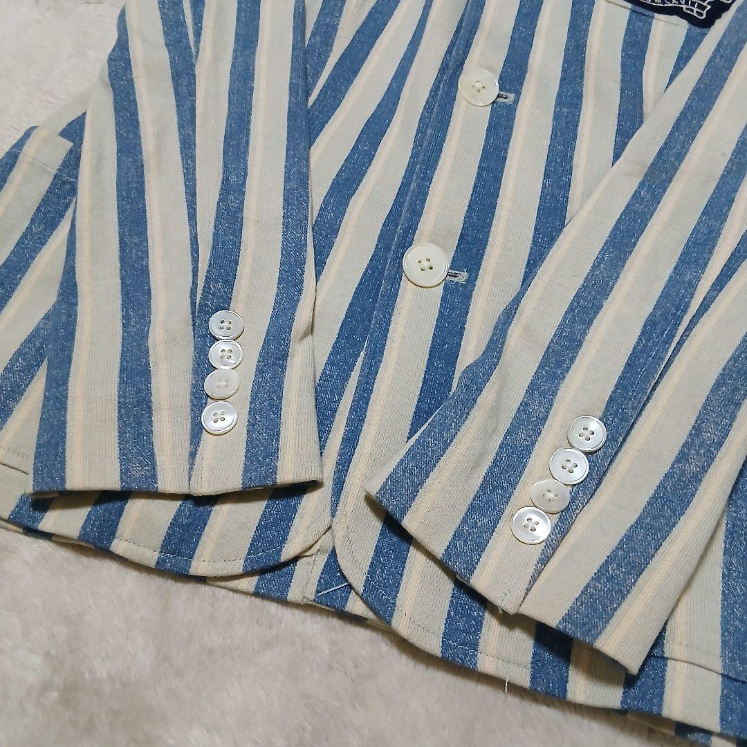【極美品】RALPH LAUREN スウェットテーラードジャケット ストライプ