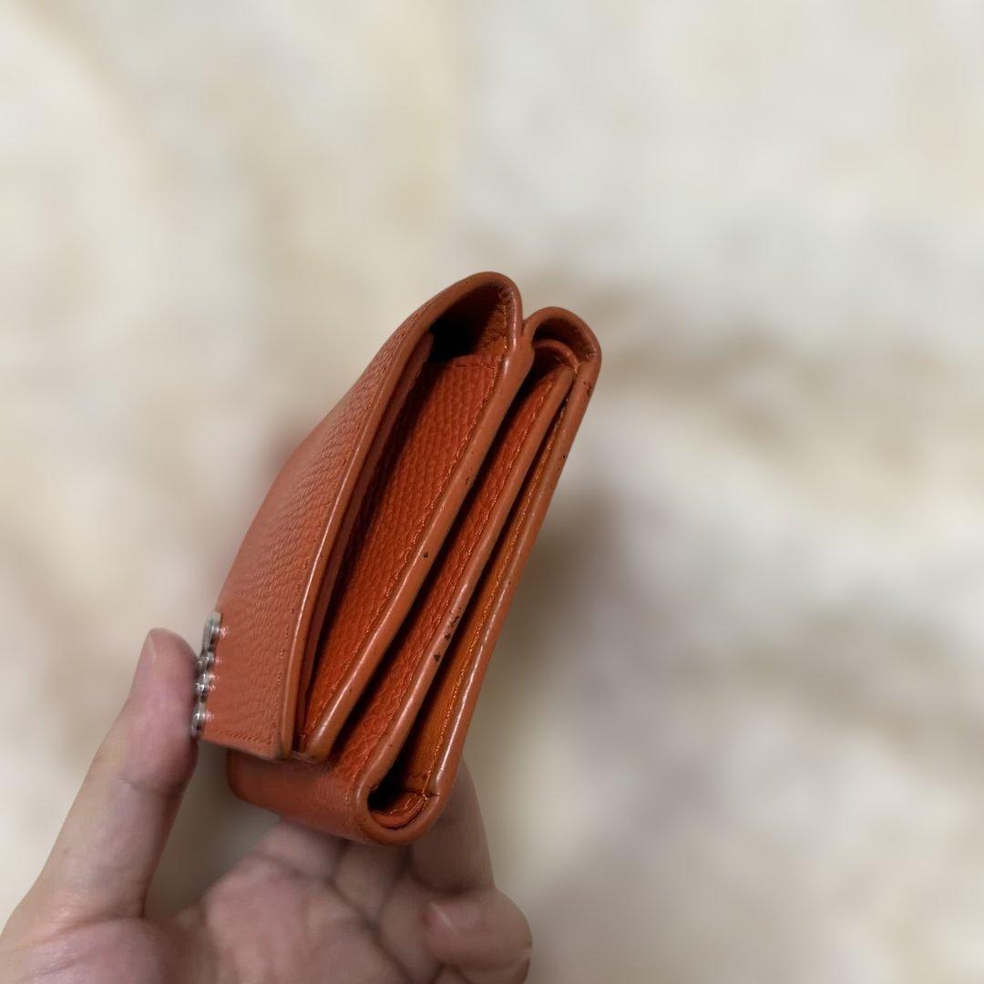 LOEWE オレンジ 三つ折り財布 アナグラム トライフォールド ウォレット