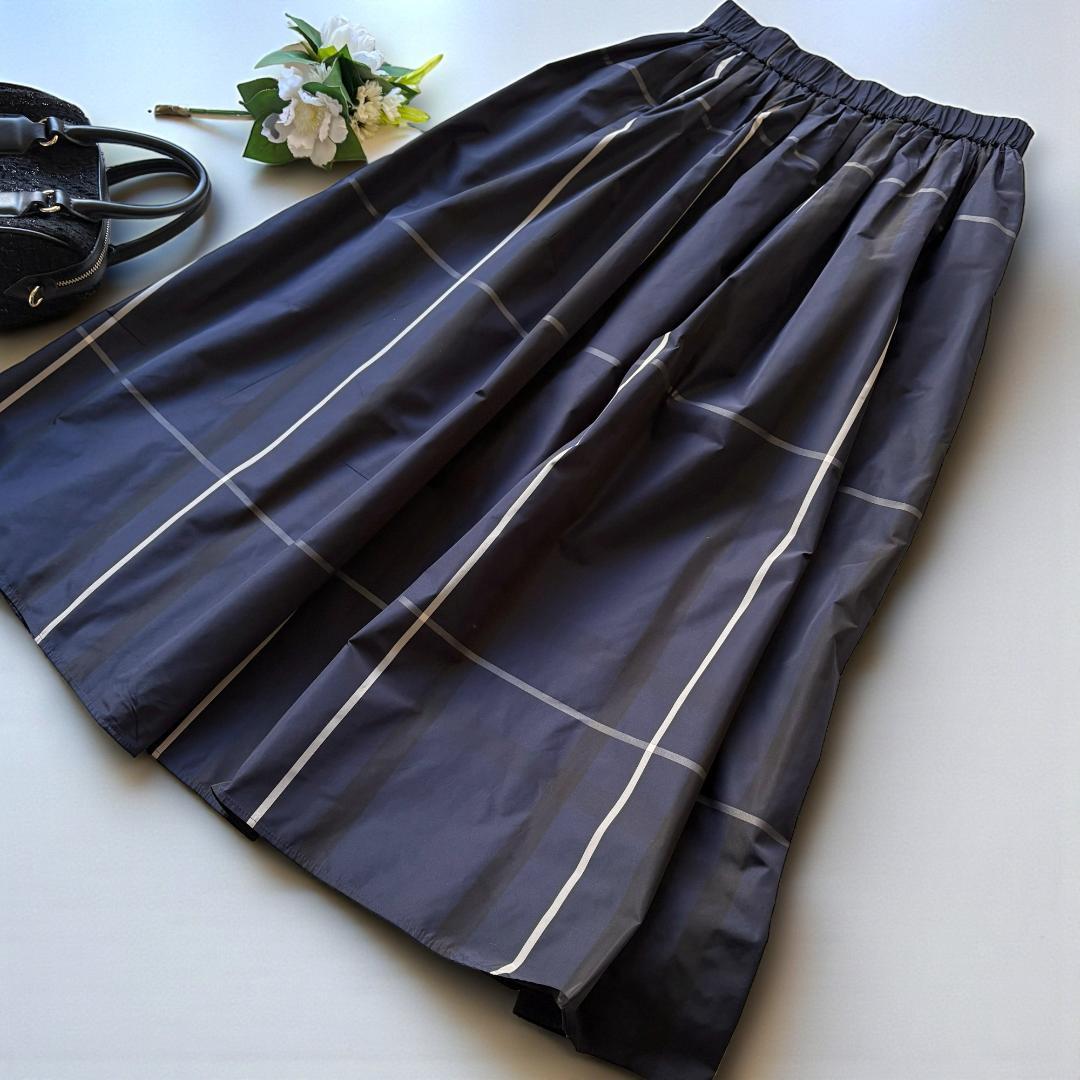 チェック タフタ ギャザースカート　size38　UNITED ARROWS