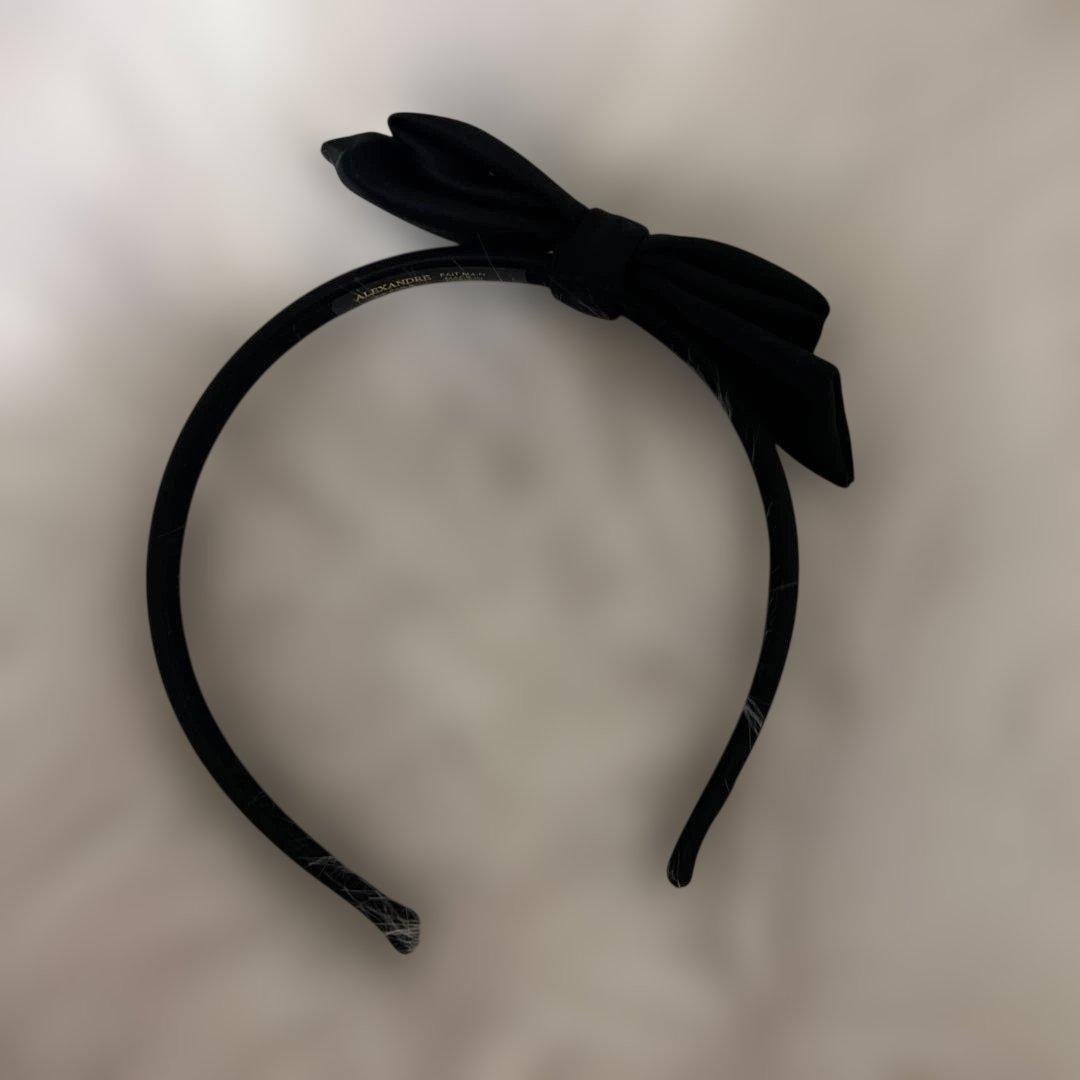 美品　ALEXANDRE DE PARIS サテン リボン カチューシャ