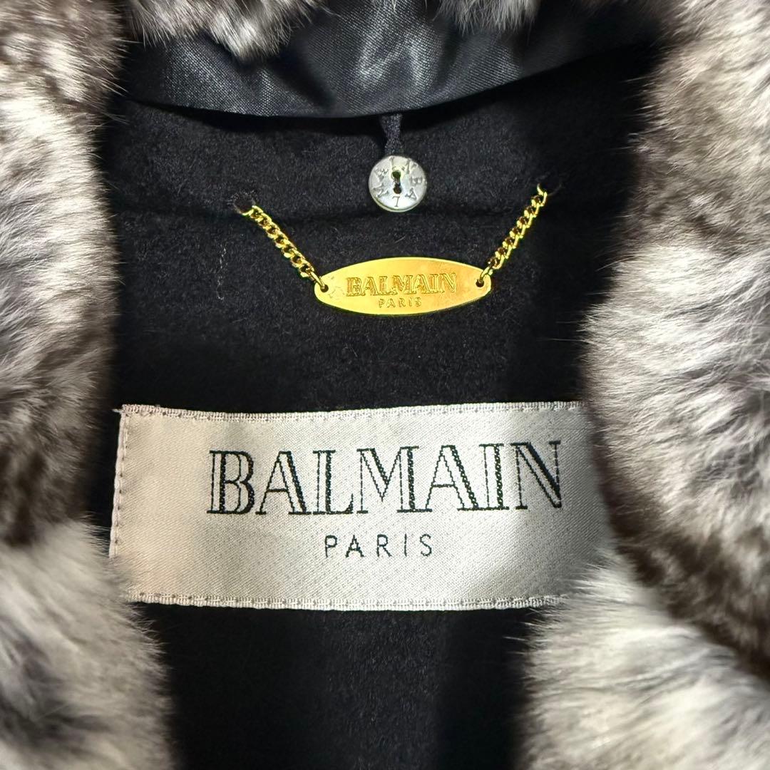 バルマン BALMAIN PARIS チンチラファー カシミヤ ロングコート
